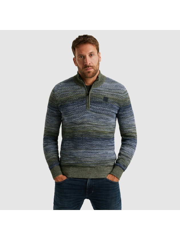 PME Legend Half zip collar colormix 5301 Vintage Indigo
