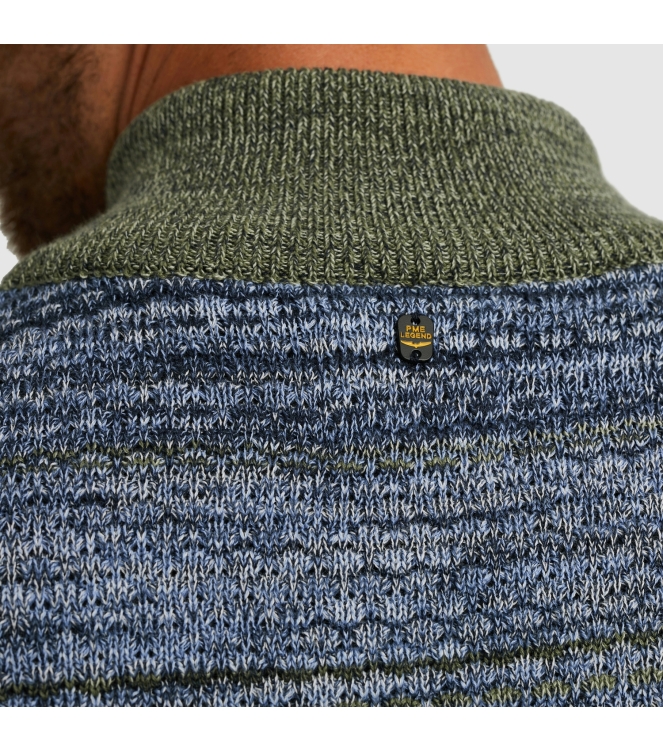 PME Legend Half zip collar colormix 5301 Vintage Indigo