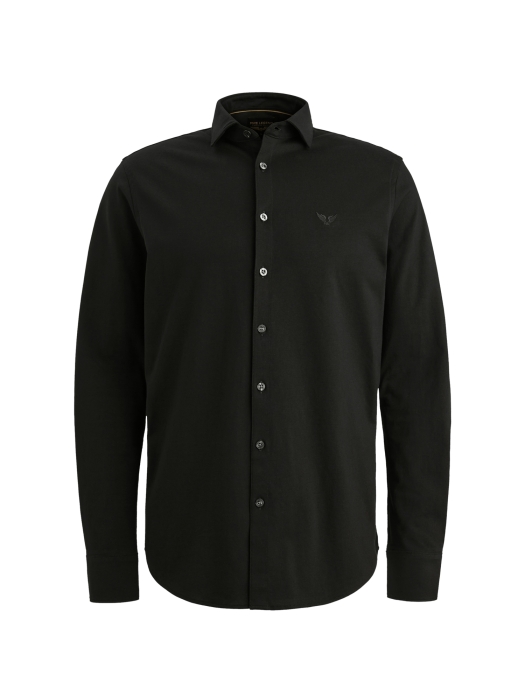 PME Legend LONG SLEEVE SHIRT Satin Jersey 999 Black