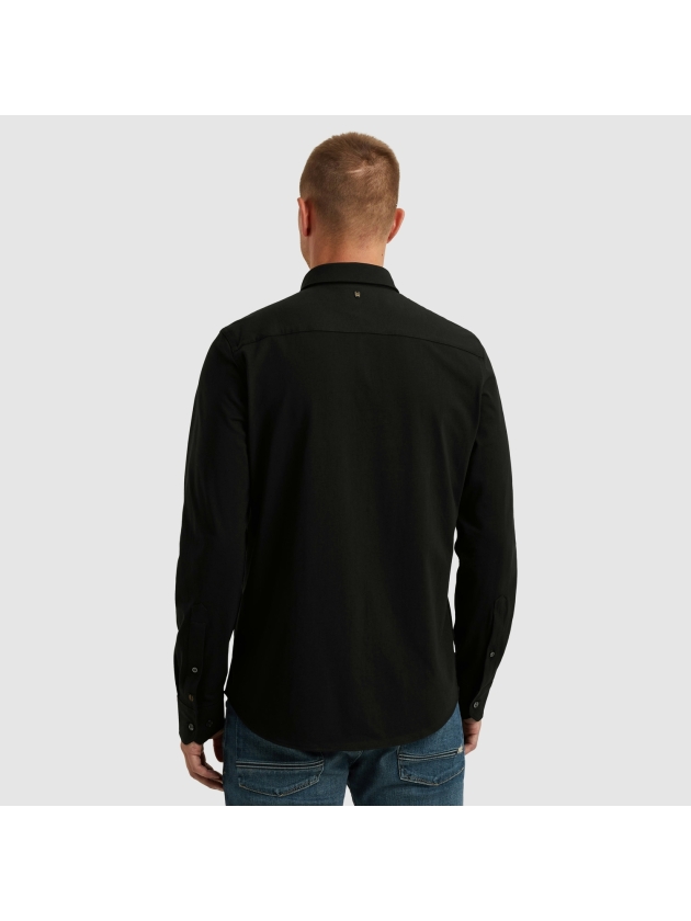 PME Legend LONG SLEEVE SHIRT Satin Jersey 999 Black