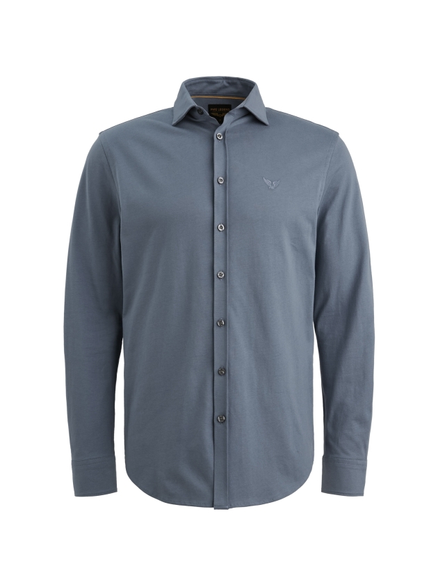 PME Legend LONG SLEEVE SHIRT Satin Jersey 5301 Vintage Indigo