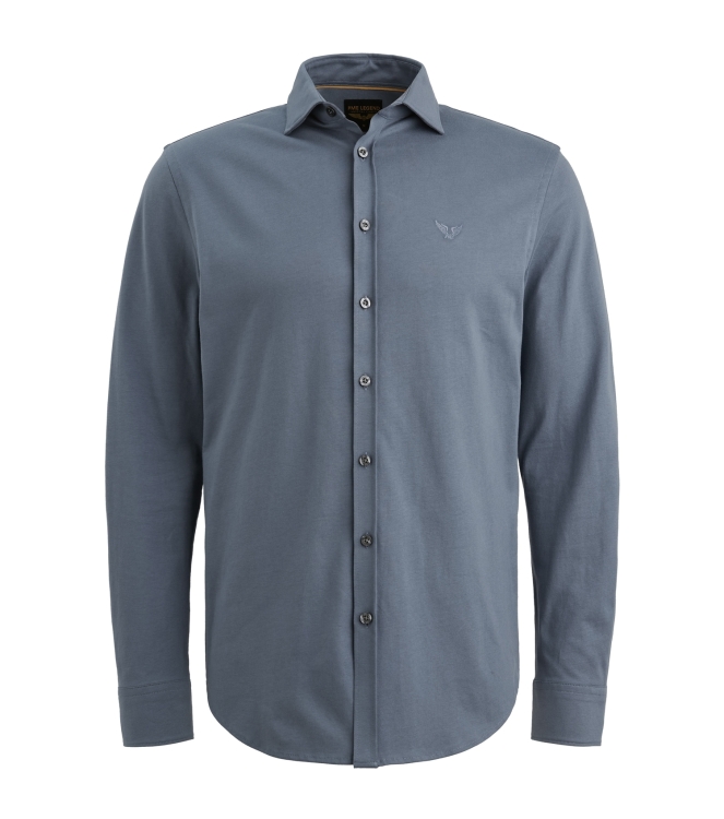 PME Legend LONG SLEEVE SHIRT Satin Jersey 5301 Vintage Indigo