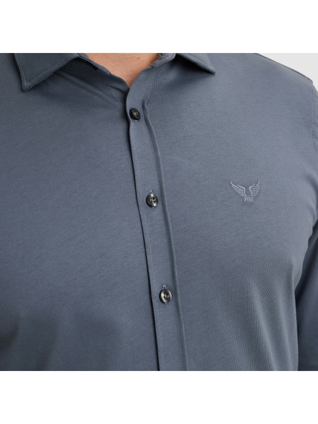 PME Legend LONG SLEEVE SHIRT Satin Jersey 5301 Vintage Indigo