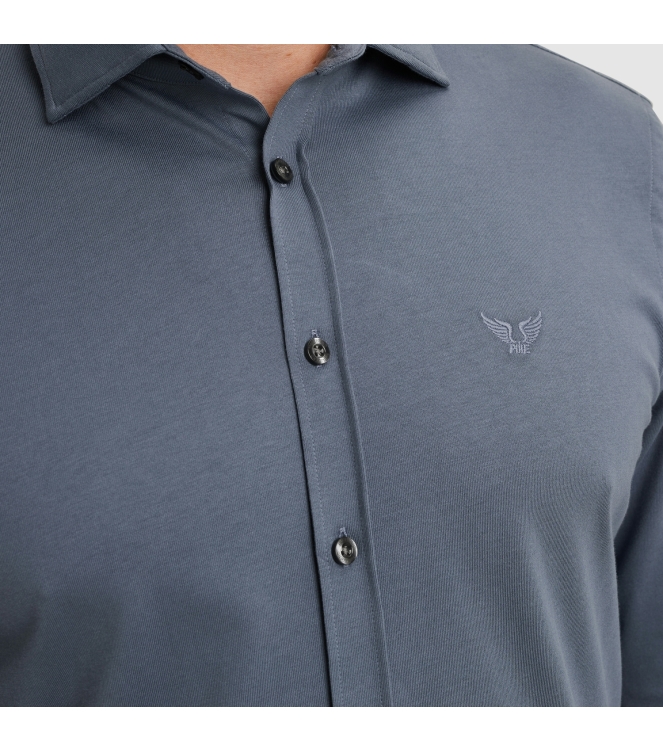 PME Legend LONG SLEEVE SHIRT Satin Jersey 5301 Vintage Indigo