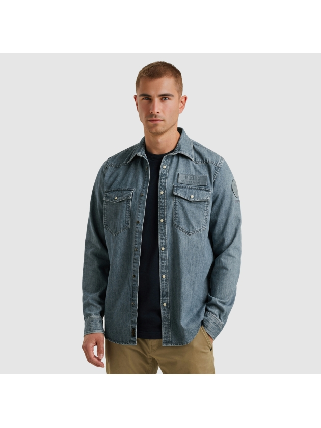 PME Legend LONG SLEEVE SHIRT Indigo Denim DEB denim blue