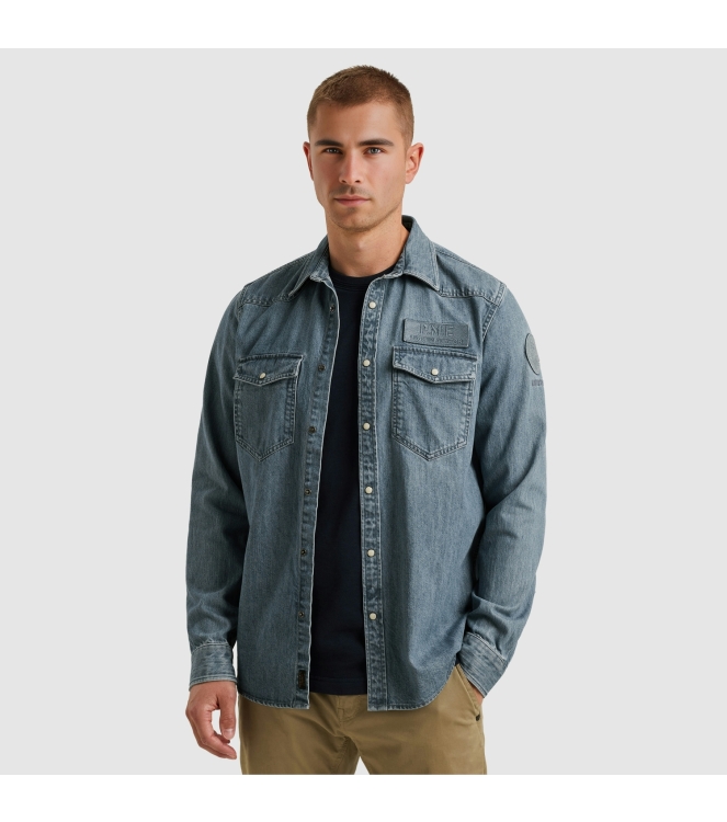 PME Legend LONG SLEEVE SHIRT Indigo Denim DEB denim blue