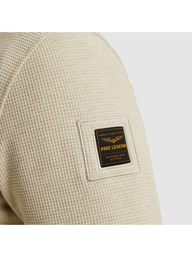PME Legend LONG SLEEVE SHIRT Waffle Jersey 7013 Bone white