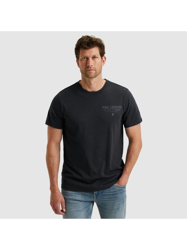 PME Legend Short sleeve r-neck melange jersey 5282 Carbon
