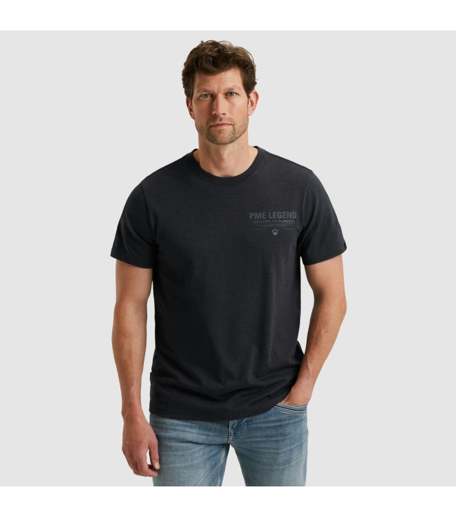 PME Legend Short sleeve r-neck melange jersey 5282 Carbon