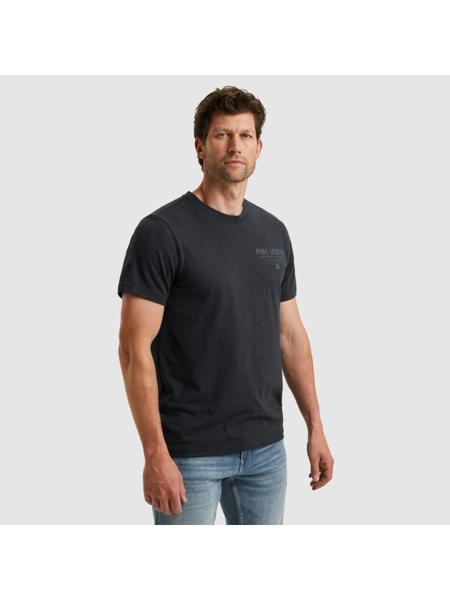 PME Legend Short sleeve r-neck melange jersey 5282 Carbon