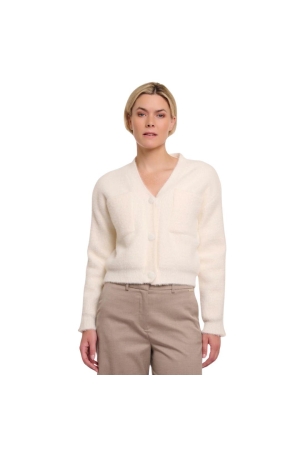 Rino en Pelle Short V-neck cardigan 70 snow white