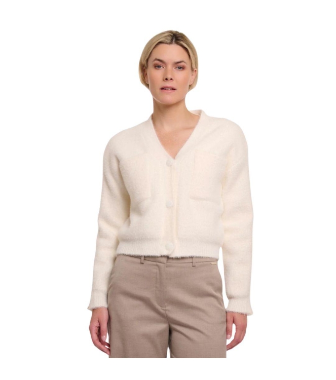 Rino en Pelle Short V-neck cardigan 70 snow white