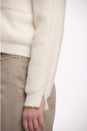 Rino en Pelle Short V-neck cardigan 70 snow white