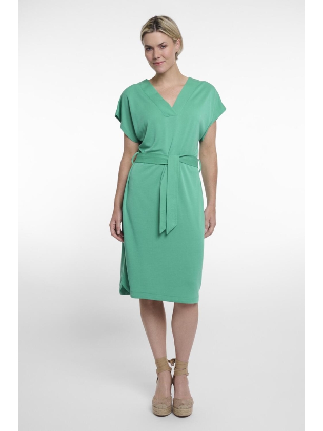Rino en Pelle V-neck dress 10807 clover green