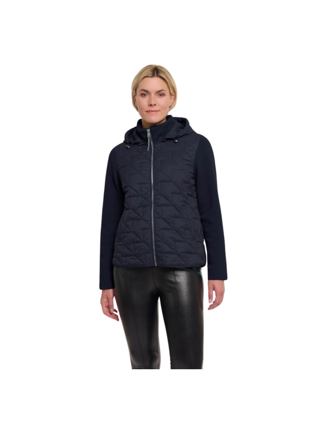 Rino en Pelle Light quilted jacket with scuba sleeves 7730 navy