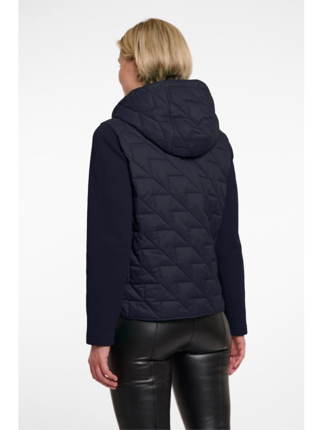 Rino en Pelle Light quilted jacket with scuba sleeves 7730 navy