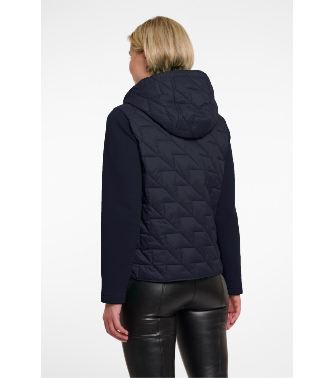Rino en Pelle Light quilted jacket with scuba sleeves 7730 navy