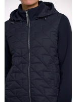 Rino en Pelle Light quilted jacket with scuba sleeves 7730 navy