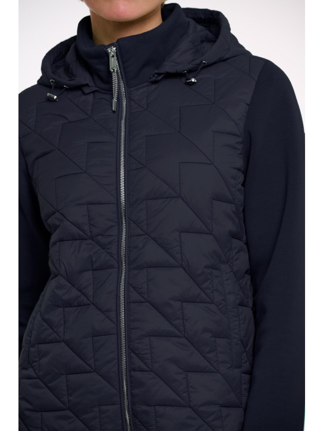 Rino en Pelle Light quilted jacket with scuba sleeves 7730 navy