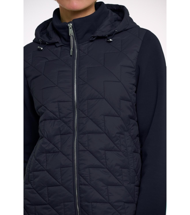 Rino en Pelle Light quilted jacket with scuba sleeves 7730 navy