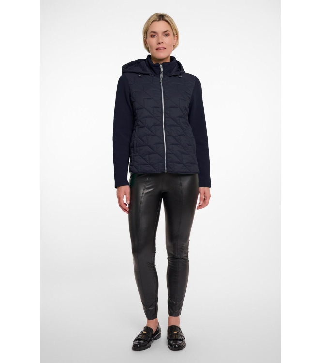 Rino en Pelle Light quilted jacket with scuba sleeves 7730 navy