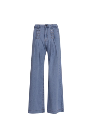 Co Couture CindyCC eyelet wide ll jeans 114 Fade denim