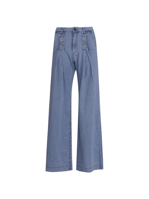 Co Couture CindyCC eyelet wide ll jeans 114 Fade denim