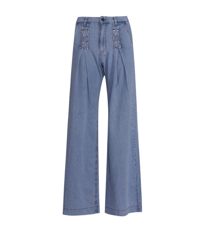Co Couture CindyCC eyelet wide ll jeans 114 Fade denim