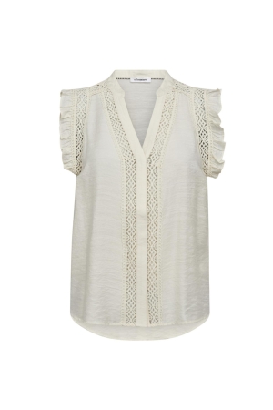 Co Couture CarynCC Frill top 11 Off white