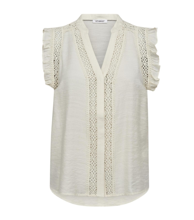 Co Couture CarynCC Frill top 11 Off white
