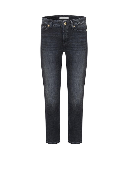 Cambio Piper cropped shadow effect 5324 Dark cozy well worn black denim