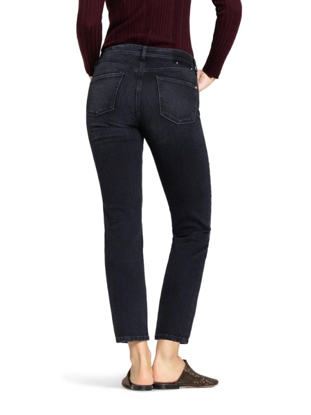 Cambio Piper cropped shadow effect 5324 Dark cozy well worn black denim