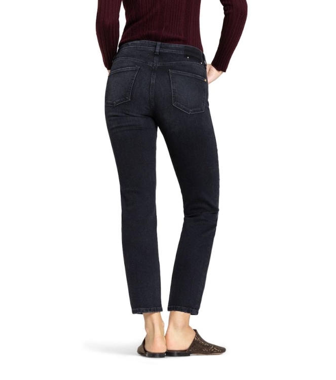 Cambio Piper cropped shadow effect 5324 Dark cozy well worn black denim
