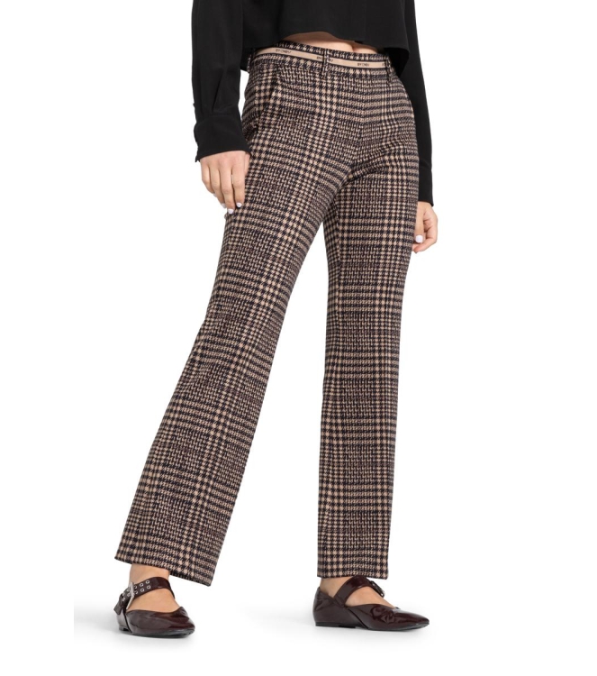 Cambio Francoise cropped 839 Caramel/dark navy check
