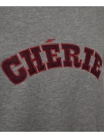 Freequent Embroidery pullover Med.grey mel w. port royale