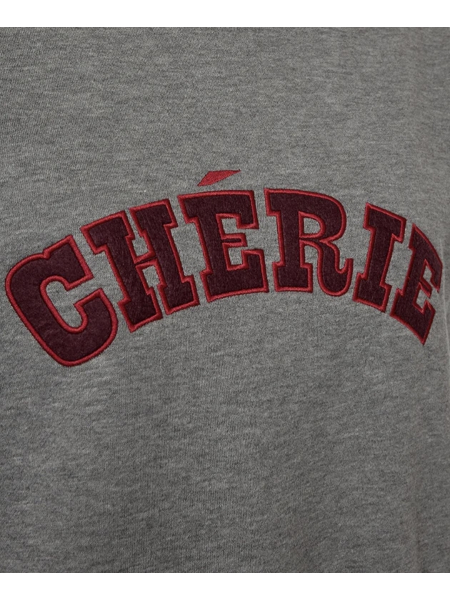 Freequent Embroidery pullover Med.grey mel w. port royale