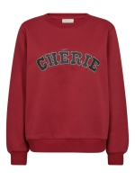 Freequent Embroidery pullover Chili pepper w. dark grey