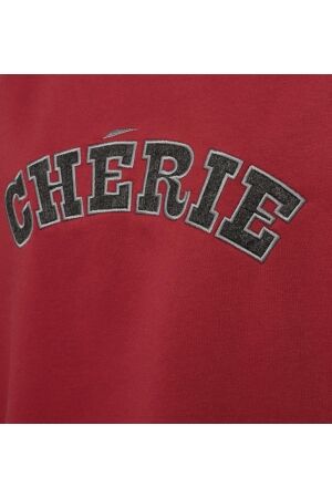 Freequent Embroidery pullover Chili pepper w. dark grey