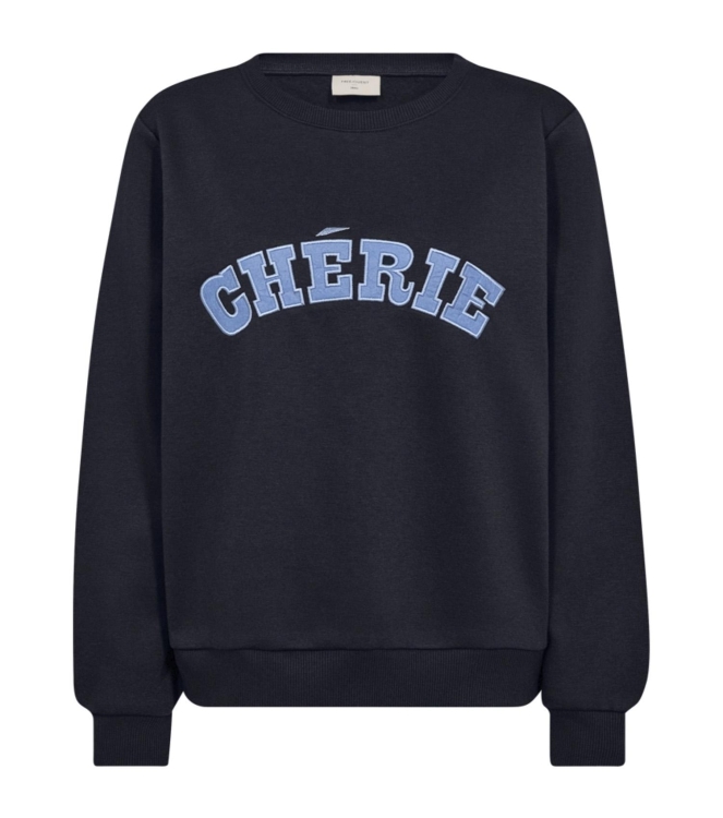 Freequent Embroidery pullover Salute w wedgewood