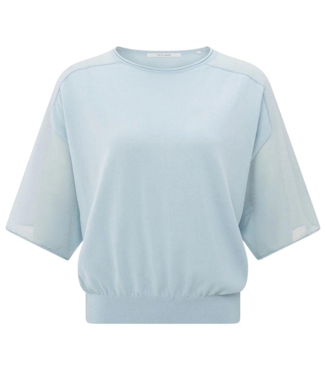 Yaya Boatneck sweater with transpar 99992 Baby blue