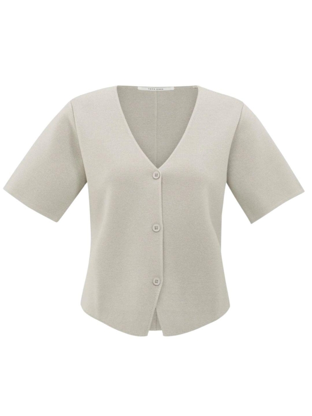 Yaya Knitted top with short sleeves
