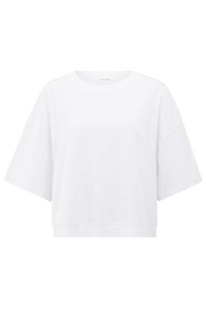 Yaya T-shirt with slub texture 00000 Pure white