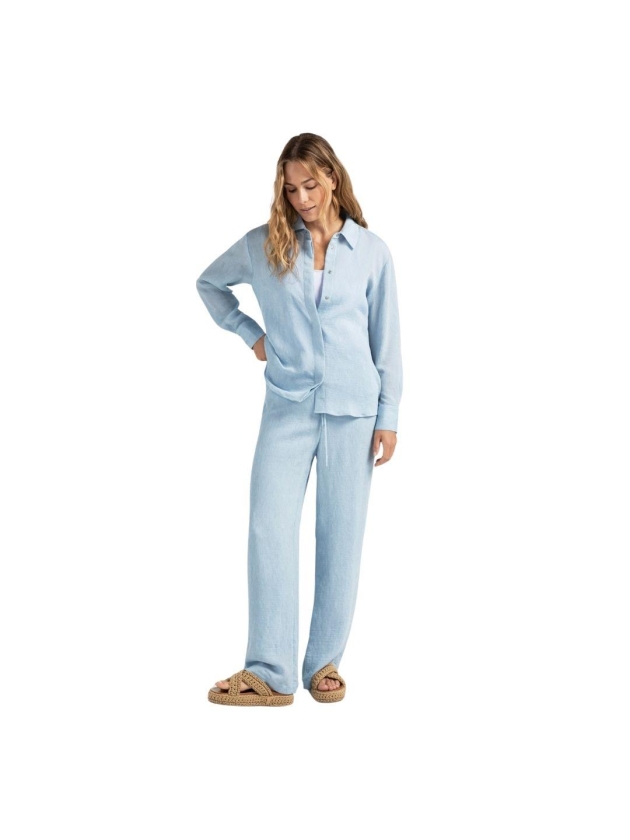 Yaya Woven trousers with wide legs 99992 Baby Blue