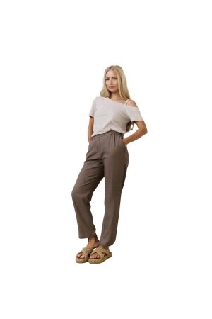 Yaya Woven trousers with curved hem