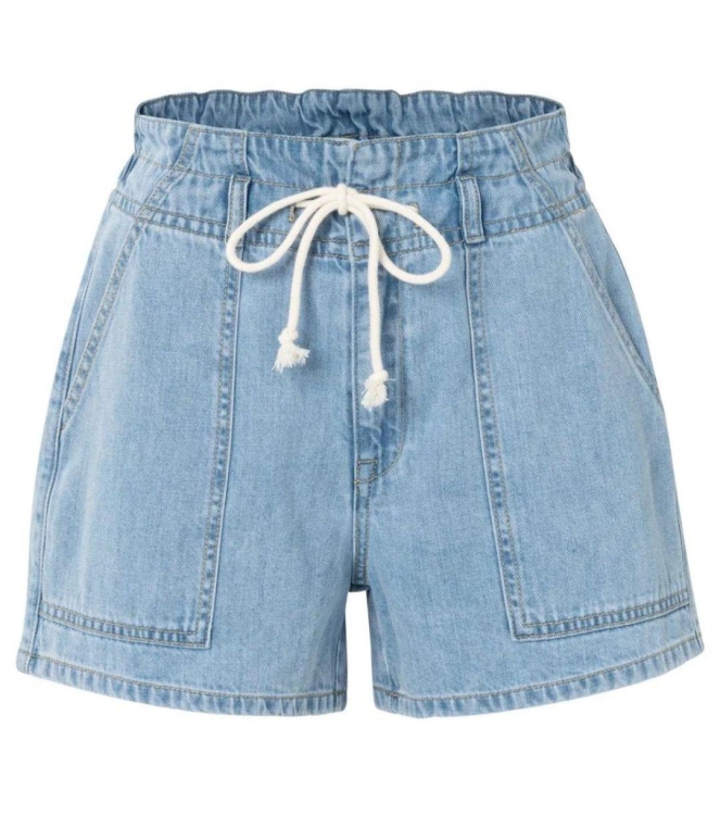 Yaya Denim shorts with drawstring 01111 Blue denim