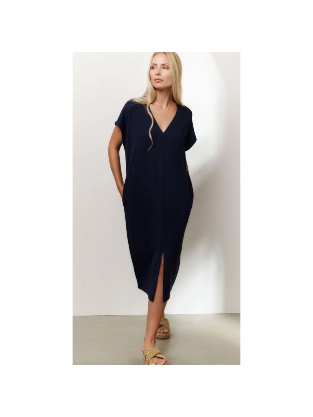 Yaya Dress 00119ith 00100ouble V-ne 9410 Total eclipse blue