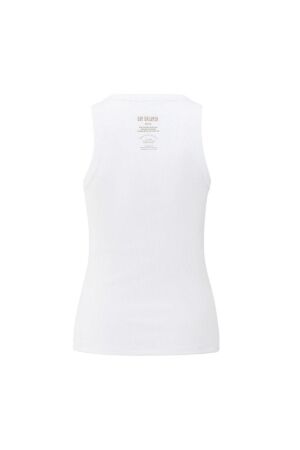 Yaya Ribbed singlet with back print 00000 Pure white