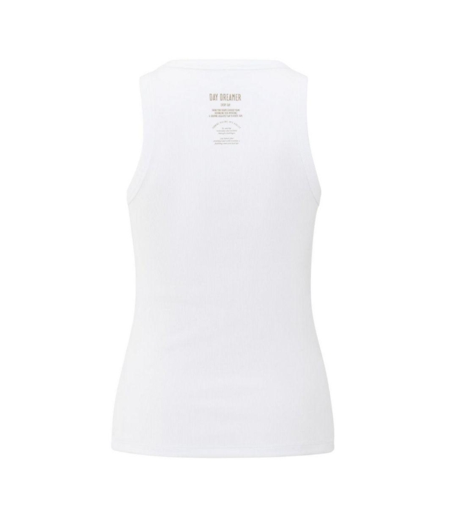 Yaya Ribbed singlet with back print 00000 Pure white