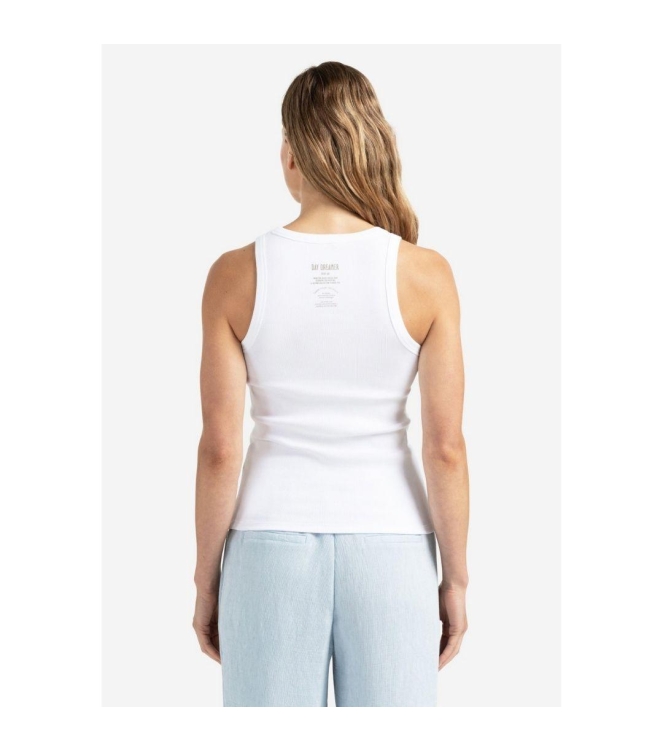 Yaya Ribbed singlet with back print 00000 Pure white