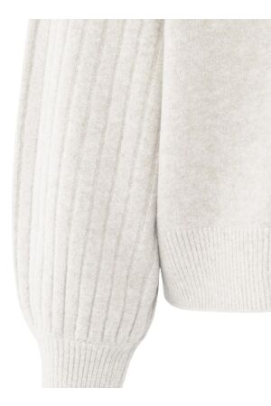 Yaya Rib mixed sweater ls 990142 Off white mel